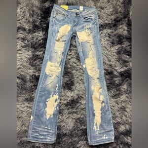 Machine Distressed Jeans